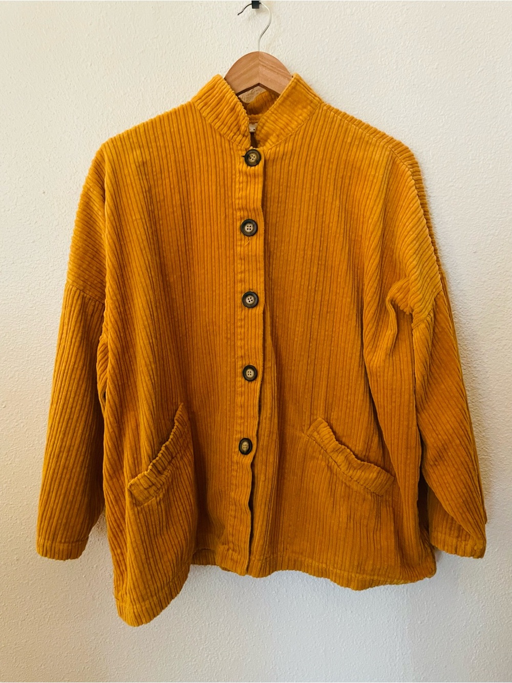 bryn WALKER Danuta Waffle Wale Corduroy Oversized Jacket, Mustard Yellow, Size S